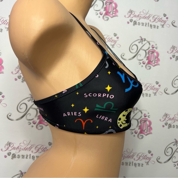 Hoaka swimwear horoscope top sun ☀️ criss cross back black multicolor 🌈 boho - Picture 3 of 10